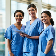 Three residents smiling